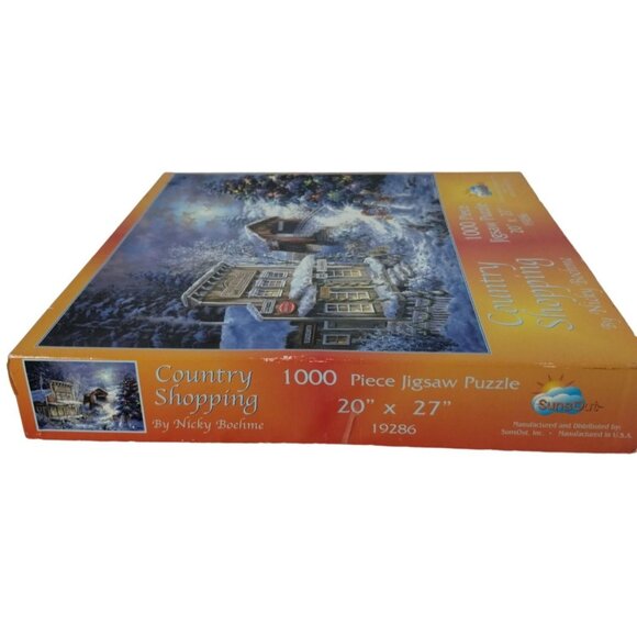 SunsOut Country Shopping 1000 Piece Holiday Jigsaw Puzzle Country Store Complete - Picture 7 of 12